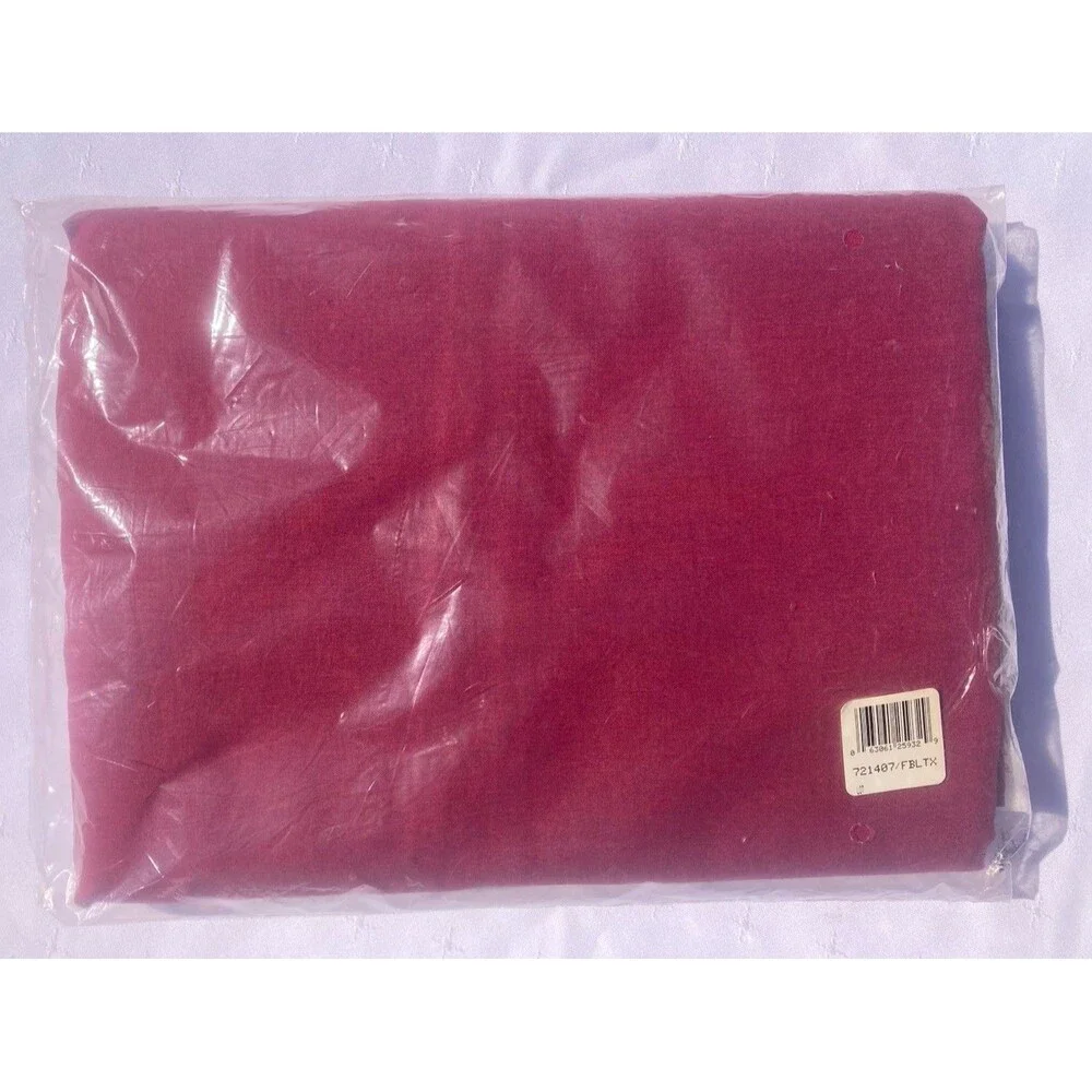 Vintage Wabasso Double Top Flat Sheet Burgandy Red NEW